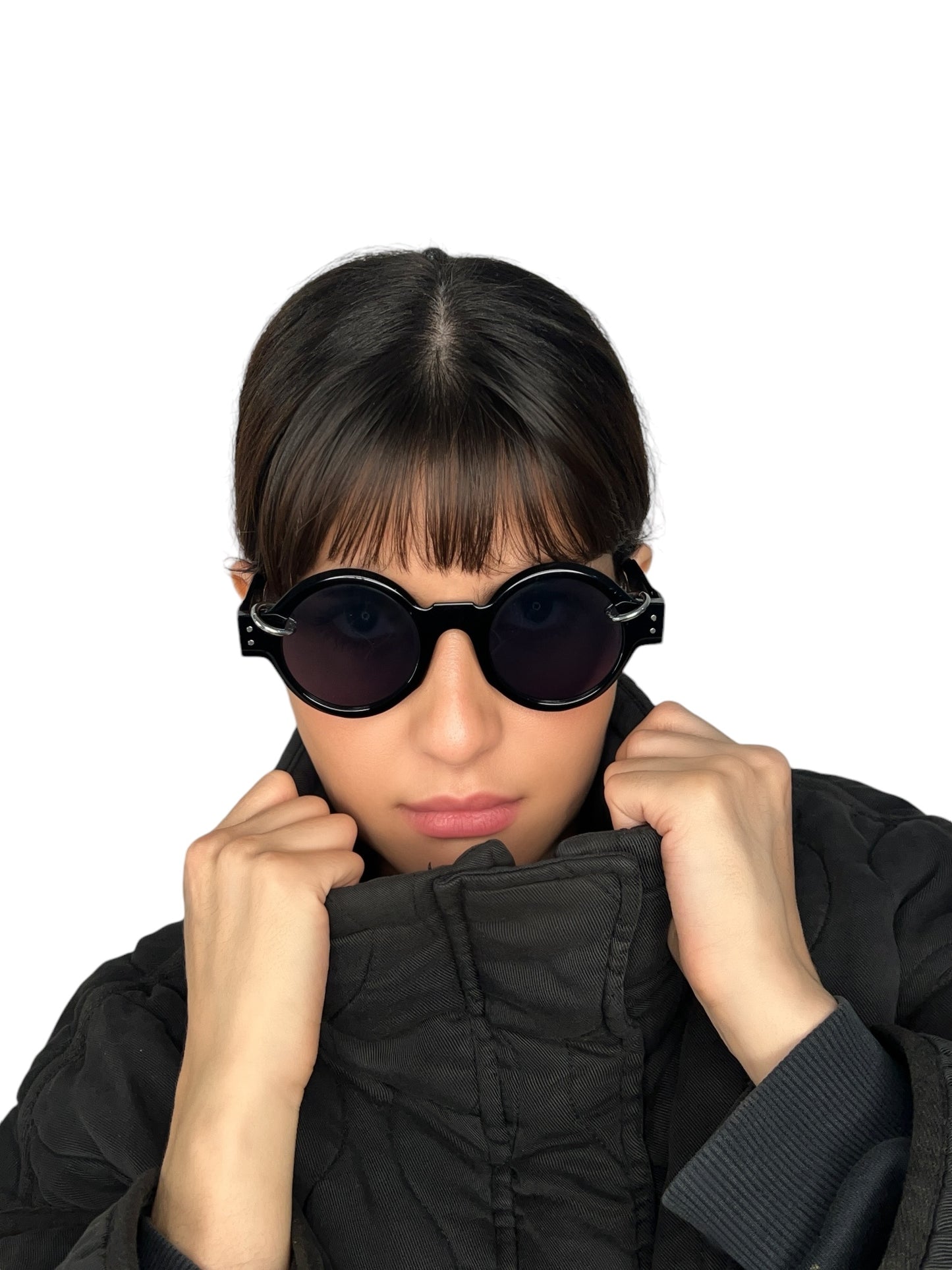 Large Round Sunglasses with Two Rings