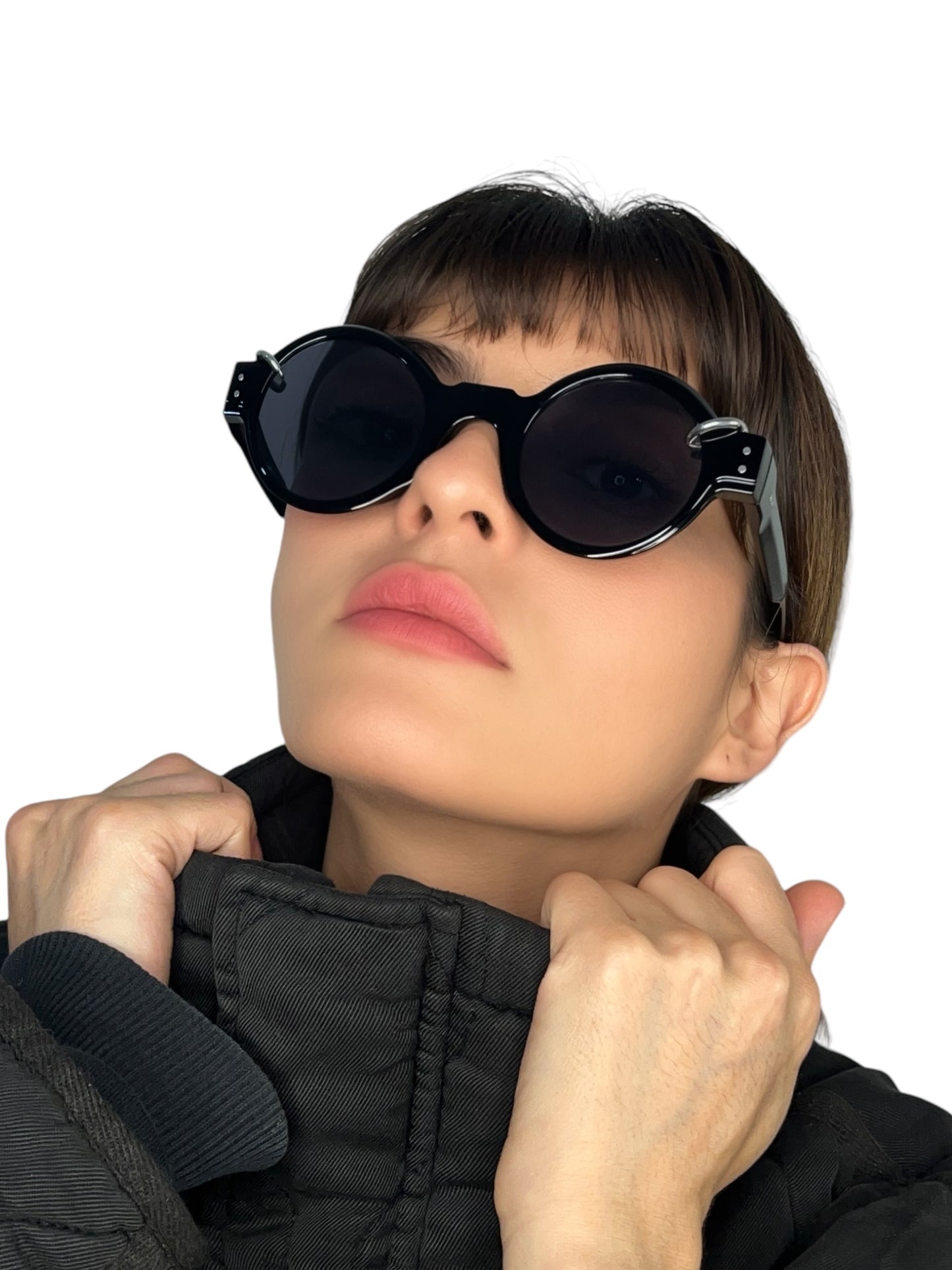 Large Round Sunglasses with Two Rings