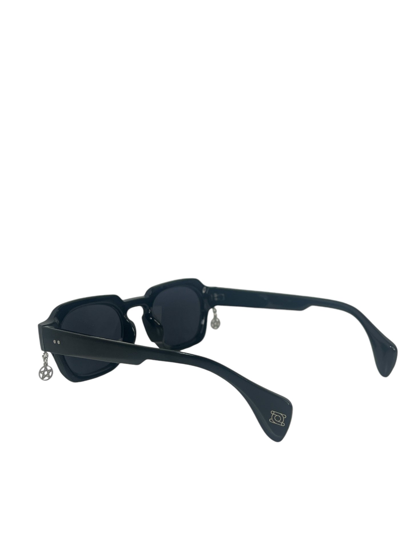 Wide Rectangle Sunglasses With Two Wicca Pentagrams