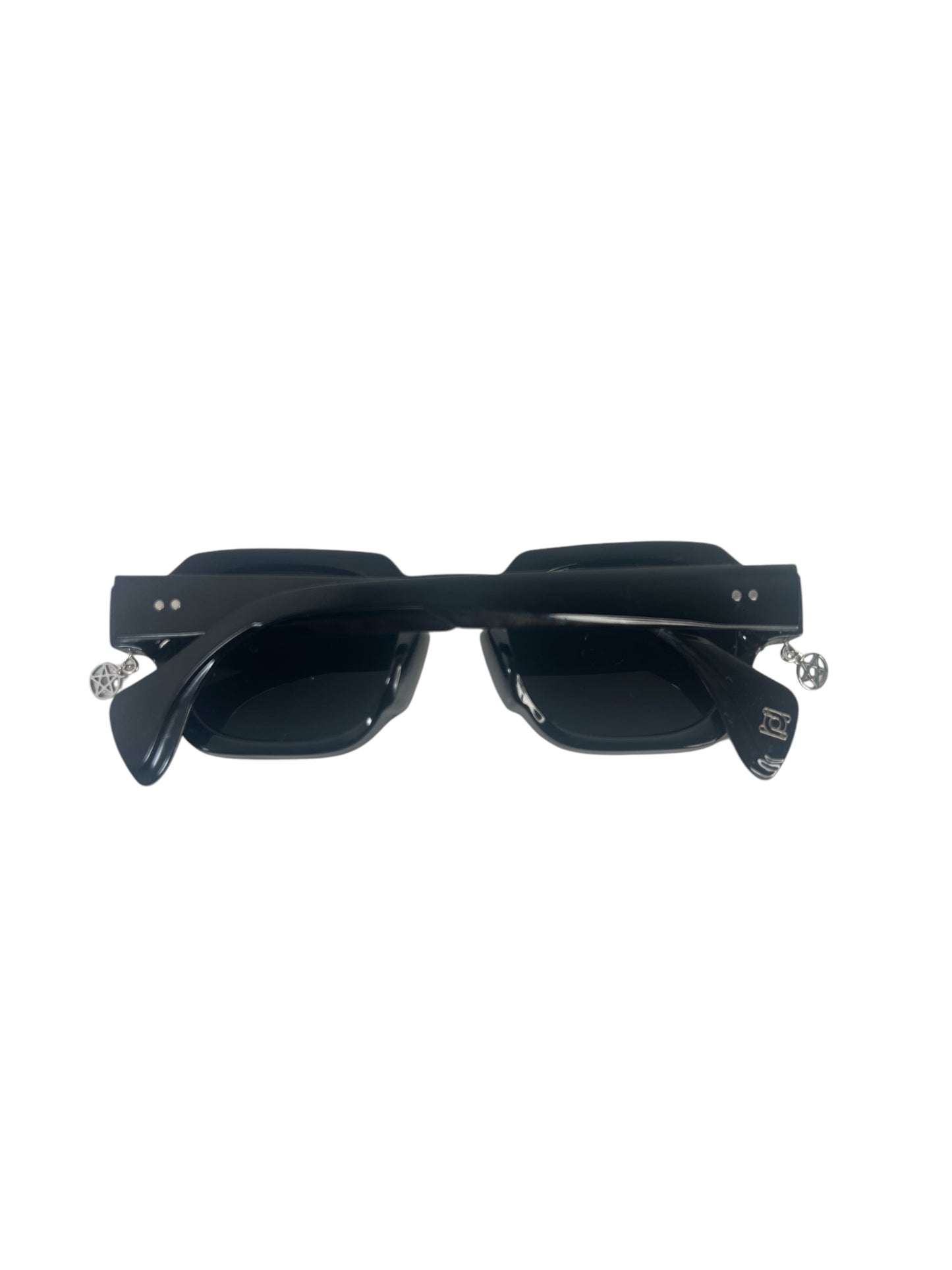 Wide Rectangle Sunglasses With Two Wicca Pentagrams