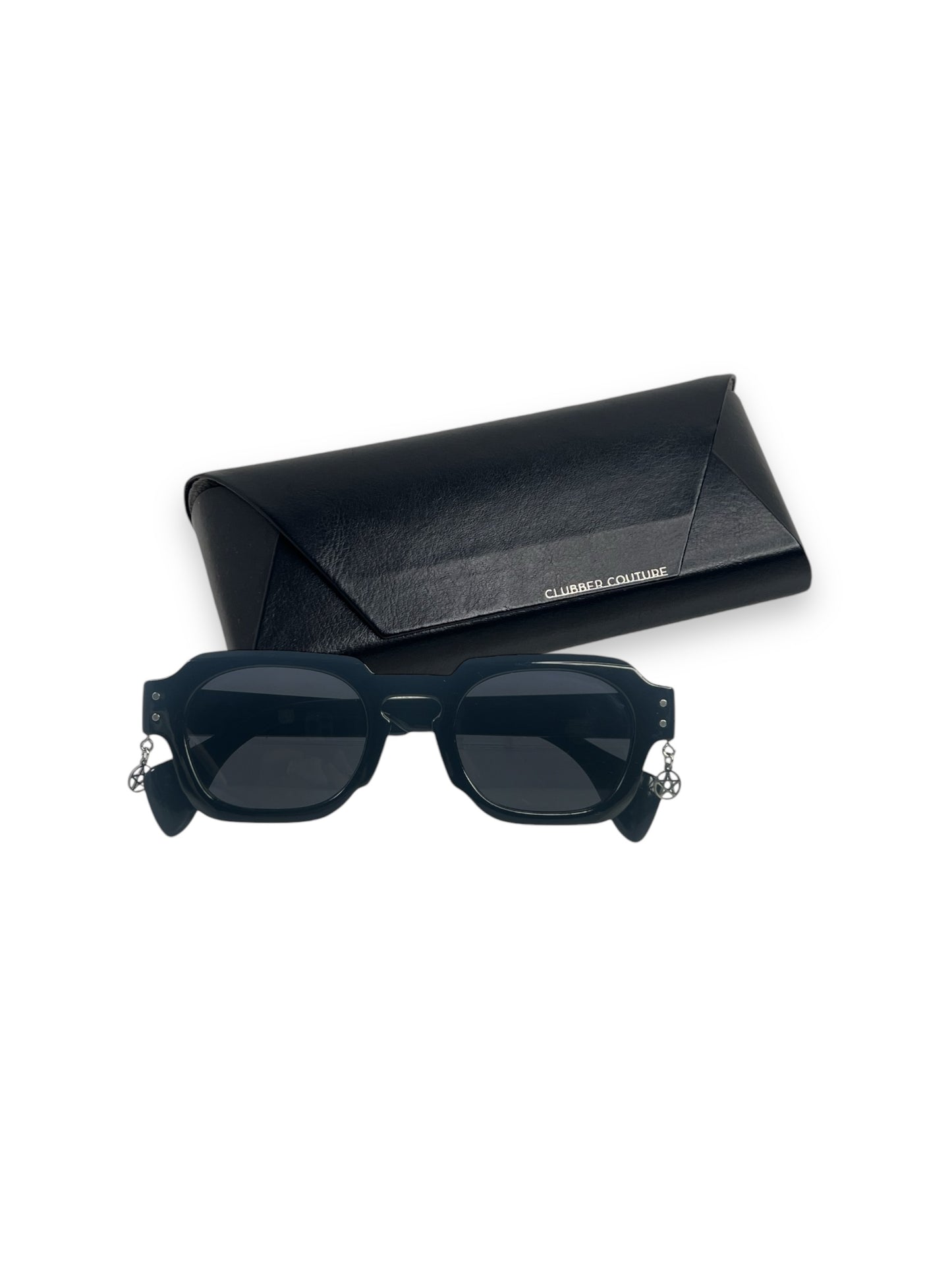 Wide Rectangle Sunglasses With Two Wicca Pentagrams